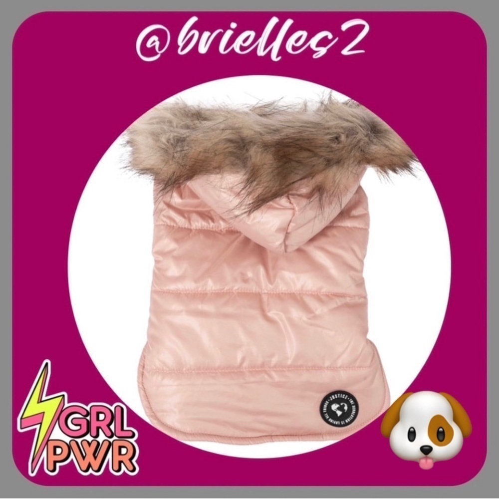 🐶 3 Sizes Available 🐶 New Justice Pet Reversible Jacket, Champagne, Size Small